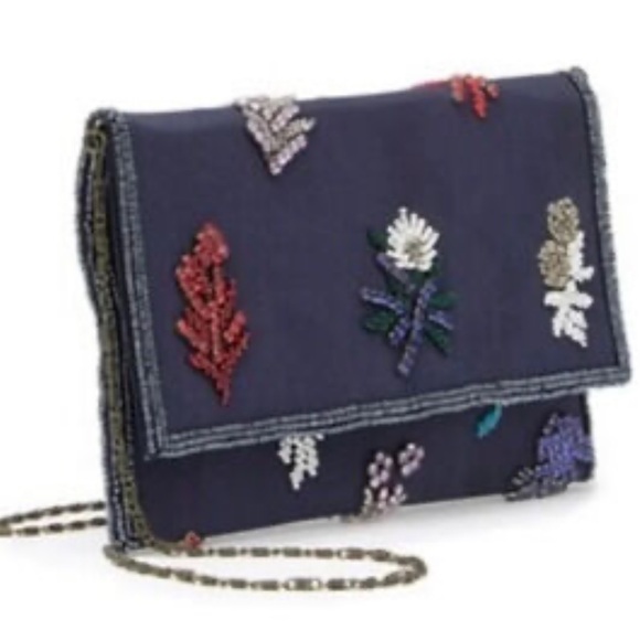 Boho Navy Embellished Clutch Bag - Picture 1 of 12